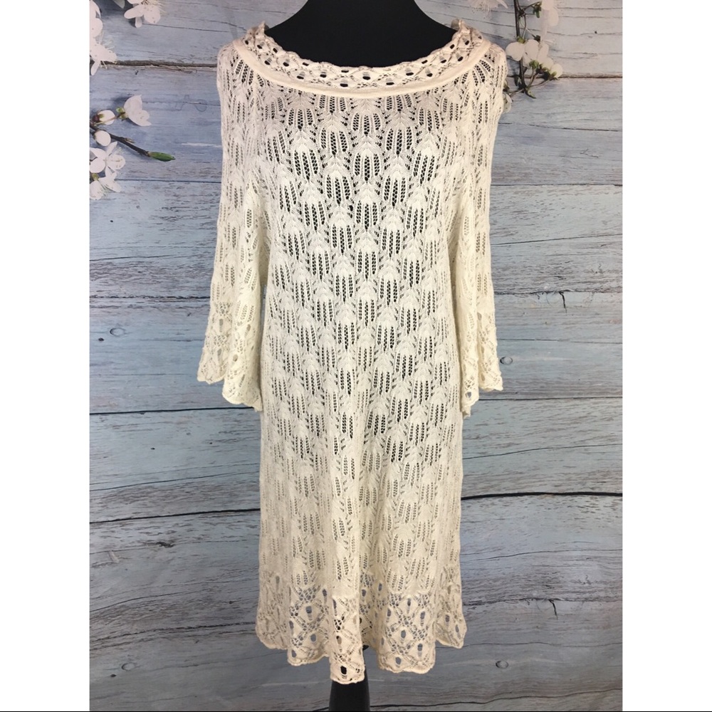 🌊 Boho Knit Cotton Beach Swim Cover Up Lace Dress